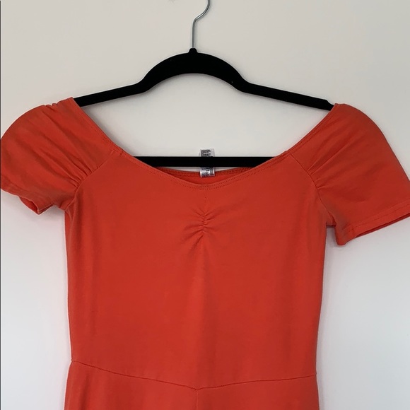 American apparel off shoulder coral swing dress - Picture 2 of 3